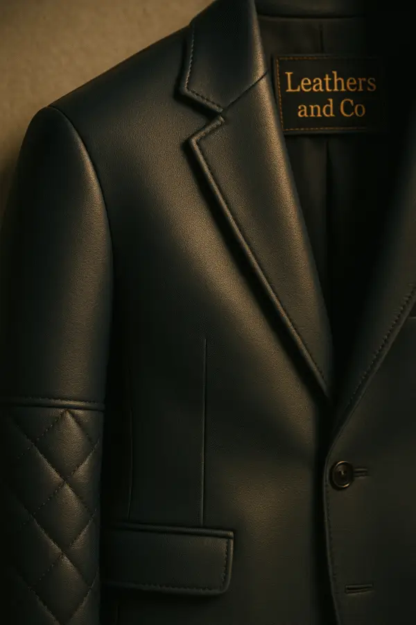 c42050b7-7d38-4c06-b4d0-d2b885f55293 (1) Quilted Sleeve Leather Blazer – Deep Navy Blue