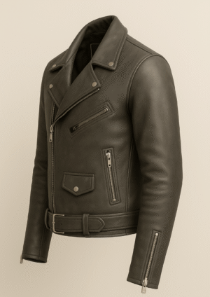 Classic Moto Leather Jacket – Graphite Grey
