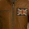 Vintage Union Jack Leather Jacket – Cognac Brown