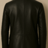 Classic Noir Leather Blazer – Midnight Black