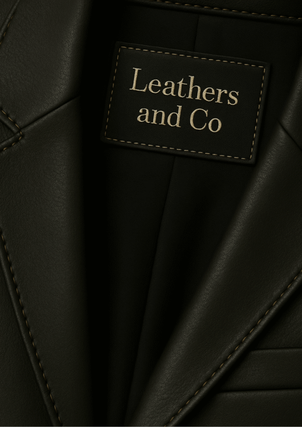 Classic Noir Leather Blazer – Midnight Black