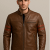 19 Vintage Racer Leather Jacket – Chestnut Brown