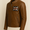 Vintage Union Jack Leather Jacket – Cognac Brown