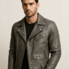 Classic Moto Leather Jacket – Graphite Grey