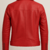 Women’s Bold Biker Leather Jacket – Crimson Red