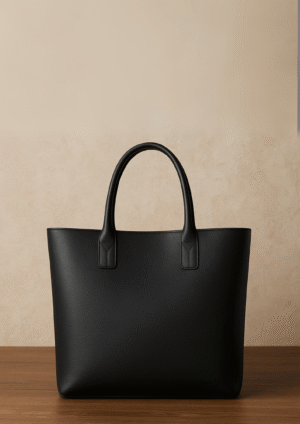 Classic Everyday Leather Tote – Black
