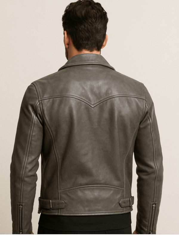 Classic Moto Leather Jacket – Graphite Grey