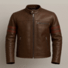 5 Vintage Racer Leather Jacket – Chestnut Brown