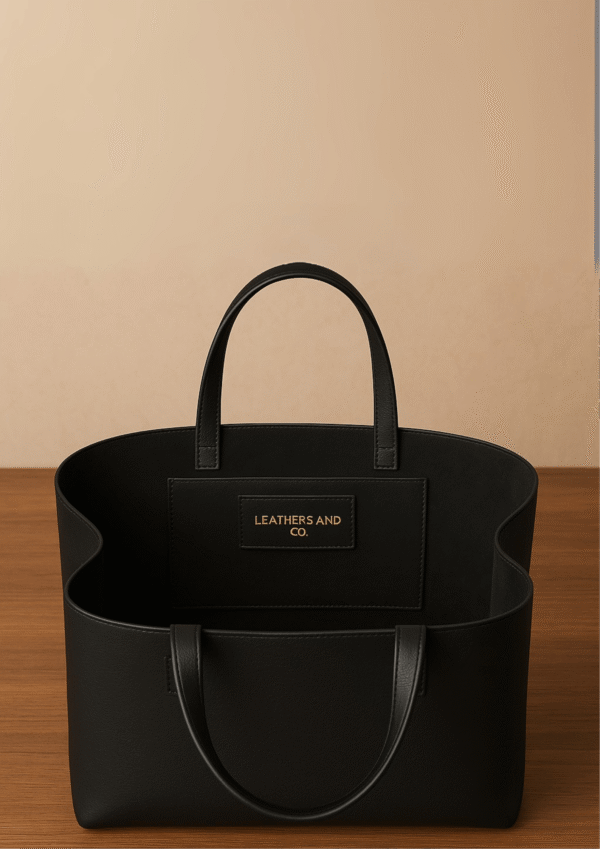 Classic Everyday Leather Tote – Black